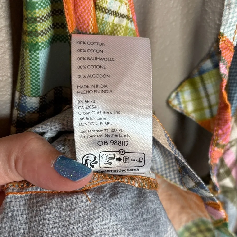 Danny Madras BDG Vibrant Patchwork Halter Dress Vintage Inspired 100% Cotton - Picture 12 of 14